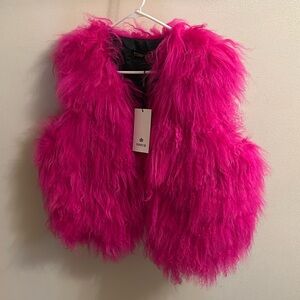 Pink Mongolian Fur Vest!